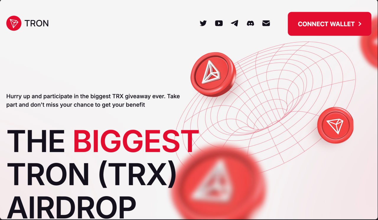 Fake TRON TRX airdrop page